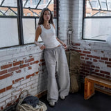 Y2K Retro Splicing Casual Pants Men And Women's Same High Street Small Design Sweatpants Trousers 68HZ