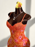 New Retro Fashion Body-Style Sexy Waist-Lend Deep V Lace Splicing Slinging Skirt Dress Woman