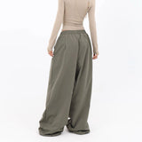 Vintage New Street Dance Jazz Large Version Of Loose Casual Trousers Women's Luminous Print Straight Sweats 68HZ