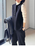 Multi-Season Wear Exquisite Suit 30% Wool Single Buckle Hair, Vest + Nine Trousers Smart Wear