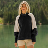 Hot Sales Women's Clothing Color Design Lantern Sleeve Half-High Collar Long Sleeves Casual Commuter Woman