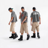 Tide Brand Water Wash Old Five-Point Denim Shorts Men's High Street Design Feel The Hole Loose Trousers 68HZ
