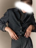 Spring New Rock Gray TR Woven Surface Soft Soft, Not Soft Old Money Wearing Shirt Trousers Set