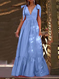 Spring And Summer New Deep V-Neck Sexy Bare Back Strap Sling Dress Dress Dress Dress