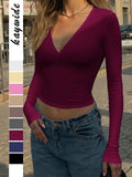 Dili Y2K Hottie Style Long-Sleeved Vest T-Shirt Women's Clothing 2025 Autumn And Winter