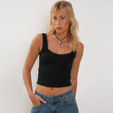 Y2K Women's New Pure Mb Sling Belt Vest With Lace Slimming Top Hottie Summer