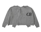 Trendy Cole Buxton Solid Color Round-Neck Sweater Men And Women CB Logo Knitted Jersey 68HZ