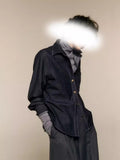 Free Ironing Drop Soft TR Denim Retro Line Denim Shirt Three Seasons Can Be Paired With Top