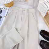 New Narrow Version Of High-Waisted Suit Pants Female Pendant Korean Version Of Fashion Thin Thin Thin Smoke Tube Pants 68HZ