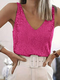 Spring/Summer 2025 New Sexy V-Neck Loose Slid T-Shirt Wears Inside Lady's Small Vest