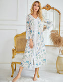 Autumn And Winter Lady Home Dress Dress Print Long Sleeve Cover Home Open Skirt Girl