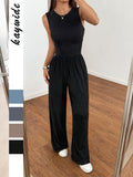 Dili Vacation Leisure Wind Giose Sleeveless Broad-Legged Jumpsuit Women's Clothing 2025 Spring And Summer