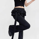 Spice Girls Fake Two-Piece Bow Tie With Sexy Low-Rise Horn Trousers Women's Cake Fake Two Slim Slimming Skirts 68HZ