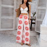 Dili Women's Clothing 2025 Spring And Summer Bominigian Cotton Prints Casual Trousers