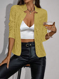 Women's New Fashion Collar Solid Color Short Coat Casual Set-Up Glid Coat
