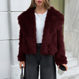 Dili Casual Velvet Solid Color Long-Sleeved Coat Women's Clothing 2025 Autumn And Winter