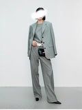 2025 Spring And Summer New Two Sets Of Urban Yaxing Straight Trousers Suit Short-Sleeved Set TR Fine Commuting