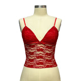 2025 Summer New V-Neck Sexy Hot Lace Perspective Back Coat Bottom Sling Vest