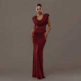2025 Quash New Fashion Design Tight Body Slim Dress Temperament Sexy Bag Hip Dress