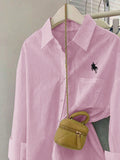 Dili Casual Simple Long-Sleeved Button Solid Color Shirt Women's Clothing 2025 Autumn And Winter