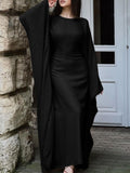 Dili Temperament Elegant Solid Color Long-Sleeved Dress Dress Dress Women's Dress 2025 Autumn And Winter