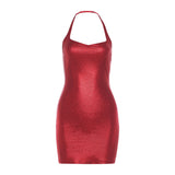 2025 Autumn New Fashion Sexy Hanging Neck Repair Personality Hanging Neck Bag Hip Dress Dress Woman 68HZ