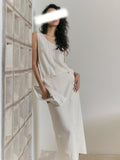 Summer New Handmade Three-Dimensional Petal Nails Studs TR Flattened Sleeveless Blouse Half-Dress Set