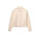 Tide Brand Round Cardigan Sweater Female Y2K Temperament Commuting Style Zipper Coat Loose Catcher Top 68HZ