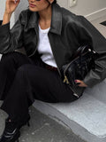Dili Casual Holiday Long-Sleeved Jacket Leather Jacket Women's 2025 Autumn And Winter