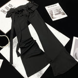 Spice Girls Fake Two-Piece Bow Tie With Sexy Low-Rise Horn Trousers Women's Cake Fake Two Slim Slimming Skirts 68HZ