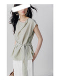 Summer New Coconut Breeze Breeze Cold And Simple Old Money Style Design Anti-Fleet Flax Short-Sleeved Shirt