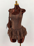 New Fashion Solid Color Body Repair Ballet Princess Lace Splicing Multi-Layer Waist Skirt Dress Dress Woman