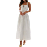 Dili Vacation Leisure Wind Solid Color Small Suspension Dress Women's Dress 2025 Spring And Summer