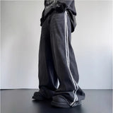 Vintage Street Striped Jeans Men Y2k Harajuku Casual Broad-Legged Trousers Gothic Straight-Tight Trousers 68HZ