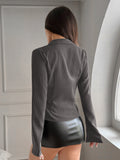 Dili Y2K Hottie Wind Striped Long-Sleeved Women's Top Shirt Women's Clothing 2025 Autumn And Winter