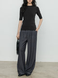 Grey Ultrafine Sheep Cape Pits Inside A Women's Collar Collar Knitted Coat Wearing Five-Point Sleeves