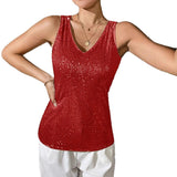 Spring/Summer 2025 New Sexy V-Neck Loose Slid T-Shirt Wears Inside Lady's Small Vest