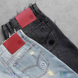 Vintage Trendy Denim Shorts Men's High Street Embroidered Five-Point Trousers Loose Trousers 68HZ