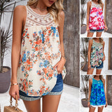 Dili Women's Clothing 2025 Spring And Summer Leisure Sleeveless Round-Neck Printing Sleeveless Top