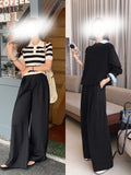 Spring New Writer's Set Aer Gas Field Full Open TR Twill Texture Short Trench Coat Broad Leg Trousers