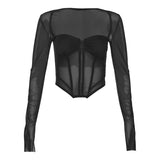 2025 Autumn New Women's Clothing Solid Color Body Exposed Umbilly Street Fashion Collar Long Sleeve Tops Women 68HZ