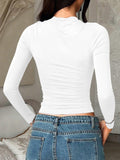 Dili Y2K Hottie Summer Solid Color Long-Sleeved T-Shirt Women's Clothing 2025 Autumn And Winter