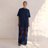 Dress 2025 New Loose Perspective Lace T-Shirt Long Women's Elegant Temperament High-Sense Skirt