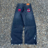 Vintage Street Striped Jeans Men Y2k Harajuku Casual Broad-Legged Trousers Gothic Straight-Tight Trousers 68HZ