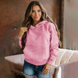 Vintage Water Wash Old Sweater Personality Trendy Hoodie Loose Long-Sleeved Shirt Women's Tops