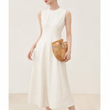 Early Spring New Long Dress Light Dress Series Vertical Dress Type Round-Neck Sleeveless Slim Elegant Dress