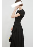 Irregular Strong Texture Silk Silk Cotton Light And Breathable Light And Thin Heavy Industry To Take Folded Flower Buckwl Sleeve Umbrella Dress