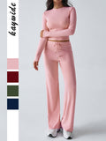 Dili Sports Yoga Long Sleeve T-Shirt Solid Color Pants Set Women's Winter 2025