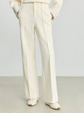 Winter Design Sense Stripe Fluttering Lead To Super Soft Plus Velvet Leisure Long Sleeves Long Sleeves Of White Sweater + Straight Through Pants Woman