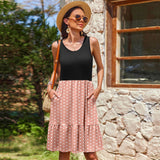 Summer Women's Dress Chiffon Print Fashion Short-Sleeved V-Neck Dress Cloth Thin And Breathable